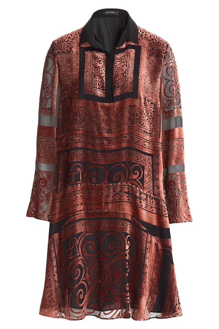 Etro Etro Velvet Burnout Silk Dress