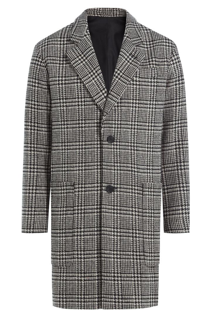 Ami Ami Printed Wool Coat - Black