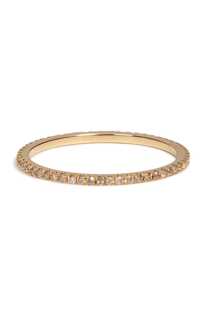 Carolina Bucci Carolina Bucci 18k Gold Pave Stacking Ring With Champagne Diamonds