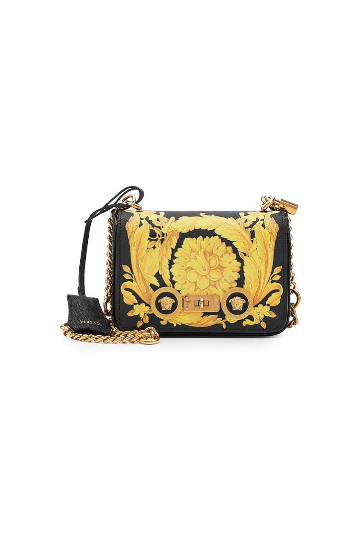 Versace Versace Printed Leather Shoulder Bag