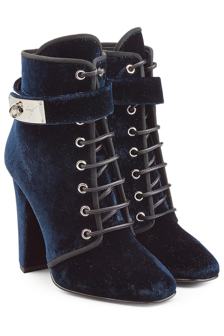 Giuseppe Zanotti Giuseppe Zanotti Velvet Ankle Boots - Blue
