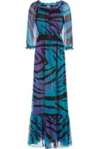 Diane Von Furstenberg Diane Von Furstenberg Printed Silk Chiffon Maxi Dress - Purple