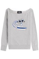 Karl Lagerfeld Karl Lagerfeld Choupette On The Beach Cotton Sweatshirt - Grey