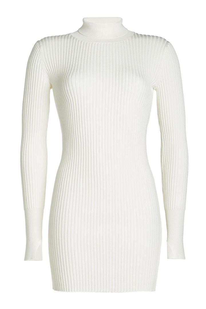 By Malene Birger By Malene Birger Ribbed Turtleneck Mini Dress - White