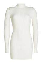 By Malene Birger By Malene Birger Ribbed Turtleneck Mini Dress - White