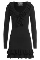 Boutique Moschino Boutique Moschino Wool Dress With Ruffled Collar - None