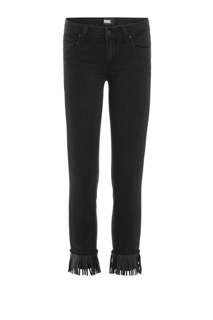 Paige Paige Slim Jeans With Fringed Trims - None