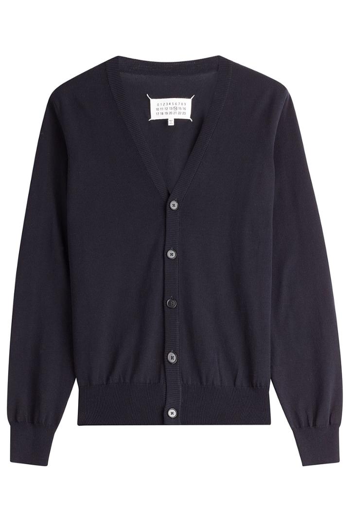 Maison Margiela Maison Margiela Cotton Cardigan With Elbow Patches - Blue