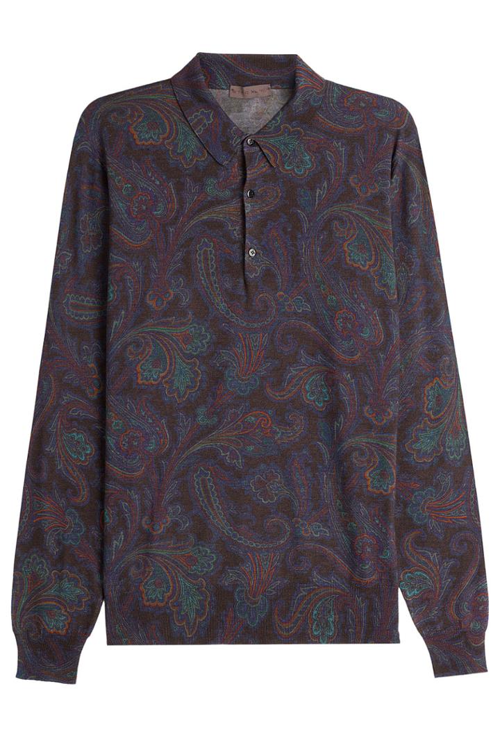 Etro Etro Printed Top With Wool, Silk And Cashmere