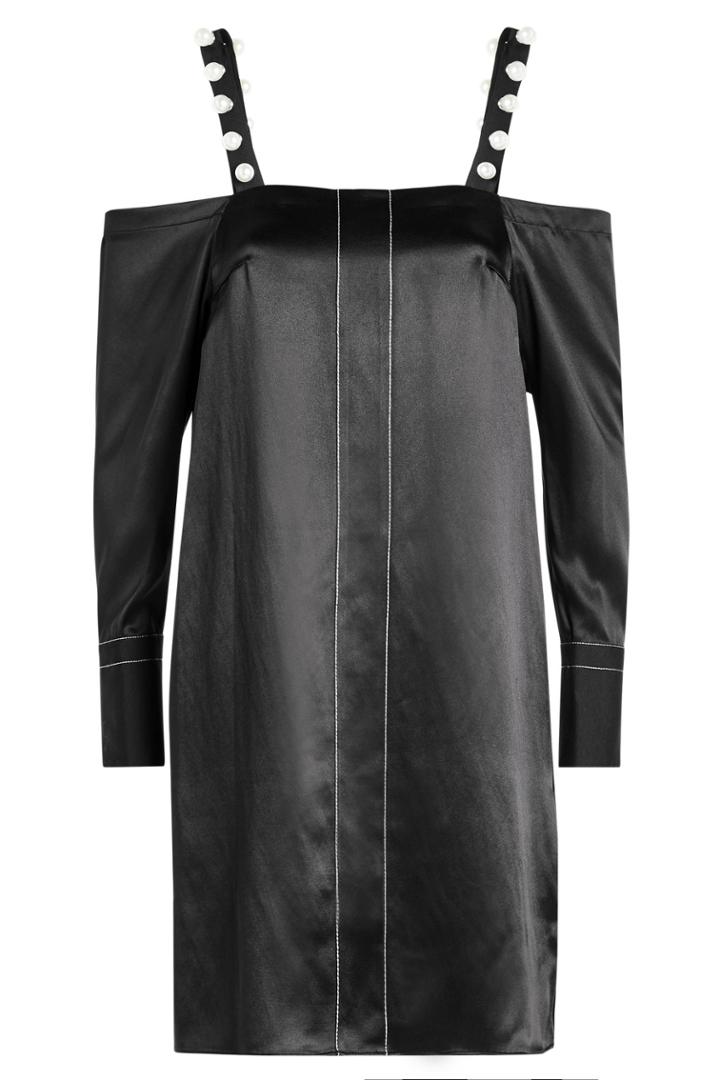 3.1 Phillip Lim 3.1 Phillip Lim Cold Shoulder Silk Dress With Faux Pearls