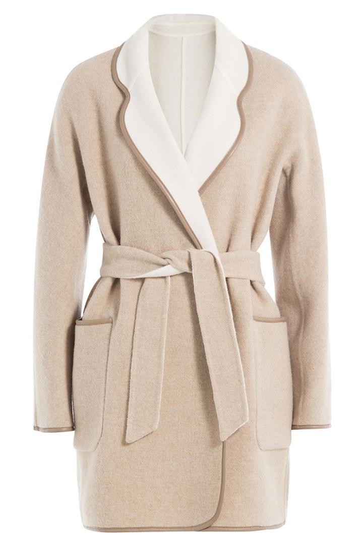 Max Mara Max Mara Reversible Wool Coat With Angora - Brown