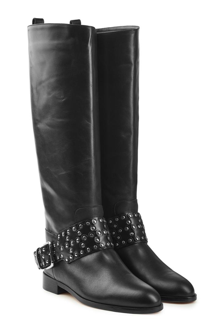 Red Valentino Red Valentino Leather Knee Boots With Embellishment