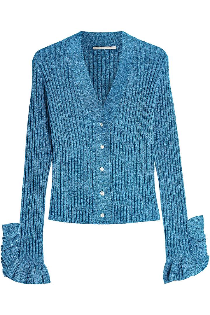 Marco De Vincenzo Marco De Vincenzo Knit Cardigan With Metallic Thread And Ruffles