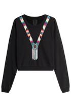 Anna Sui Anna Sui Beaded Cotton Pullover - Black