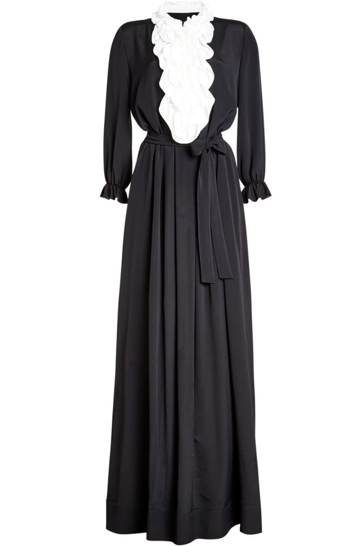 Boutique Moschino Boutique Moschino Floor Length Dress With Silk - Black