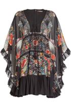 Roberto Cavalli Roberto Cavalli Printed Silk Tunic Dress