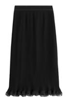 Carven Carven Ribbed Pencil Skirt With Ruffle