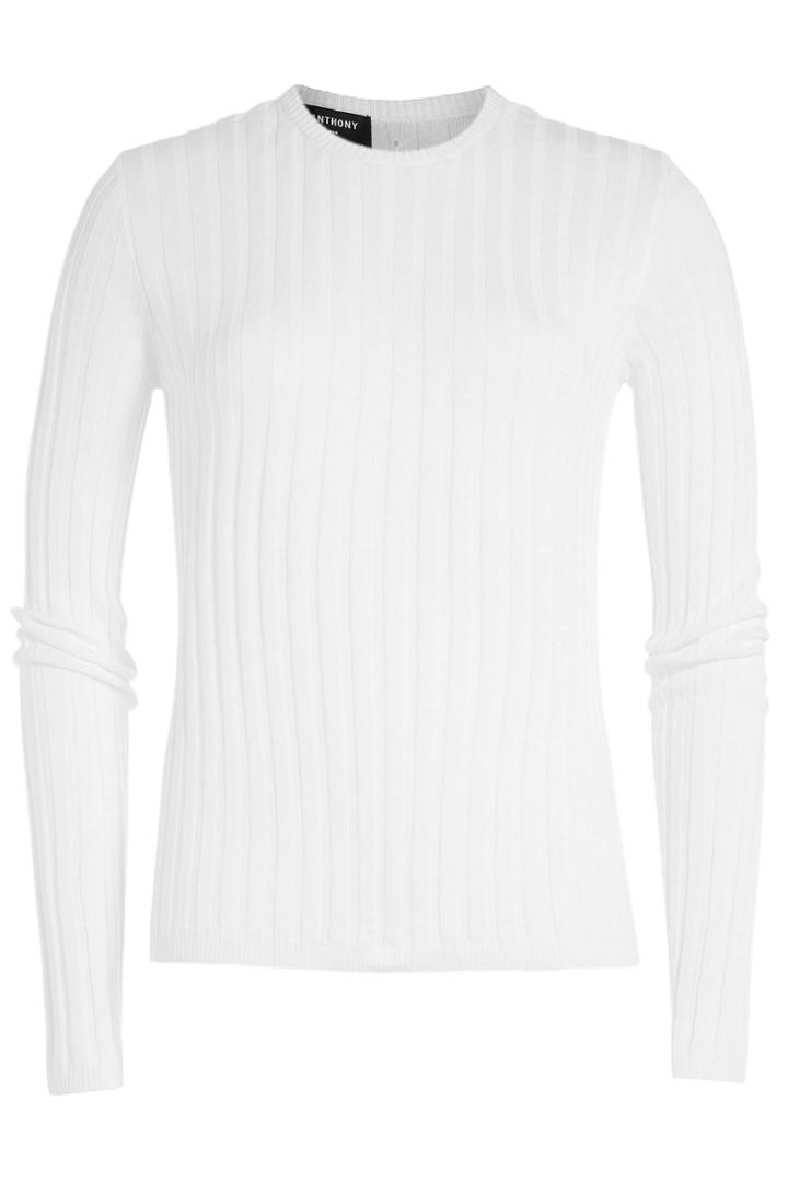 Anthony Vaccarello Anthony Vaccarello Ribbed Cotton Top With Linen And Silk - White