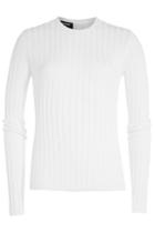 Anthony Vaccarello Anthony Vaccarello Ribbed Cotton Top With Linen And Silk - White