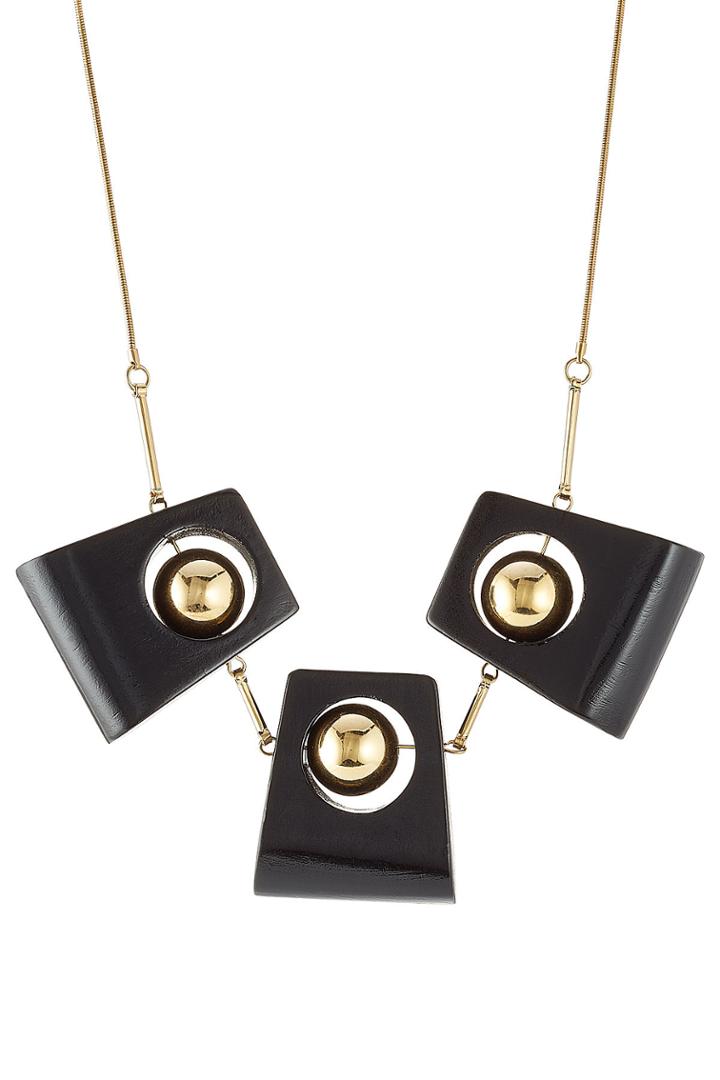 Marni Marni Statement Necklace With Wood - Black