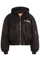 Vetements Vetements Embroidered Bomber Jacket With Hood - Black