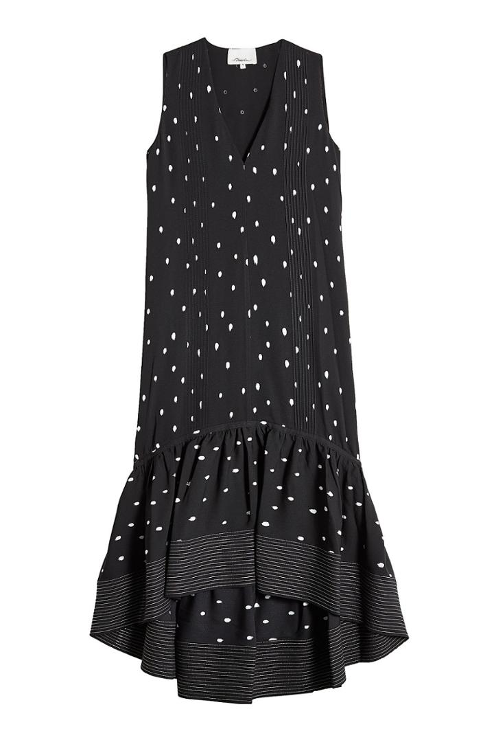 3.1 Phillip Lim 3.1 Phillip Lim Snowbird Printed Silk Dress With High-low Hem