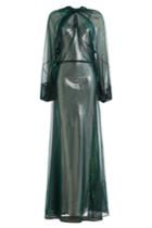 Maison Margiela Maison Margiela Chiffon Gown With Metallic Underdress - Green