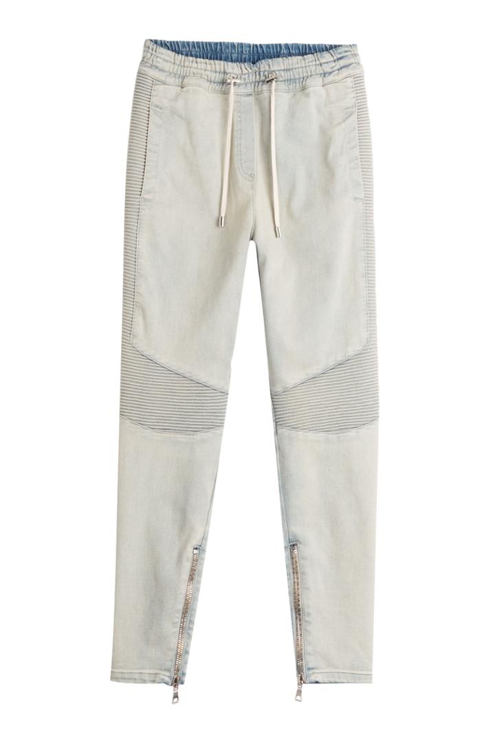 Balmain Balmain Biker Denim Sweatpants - Blue