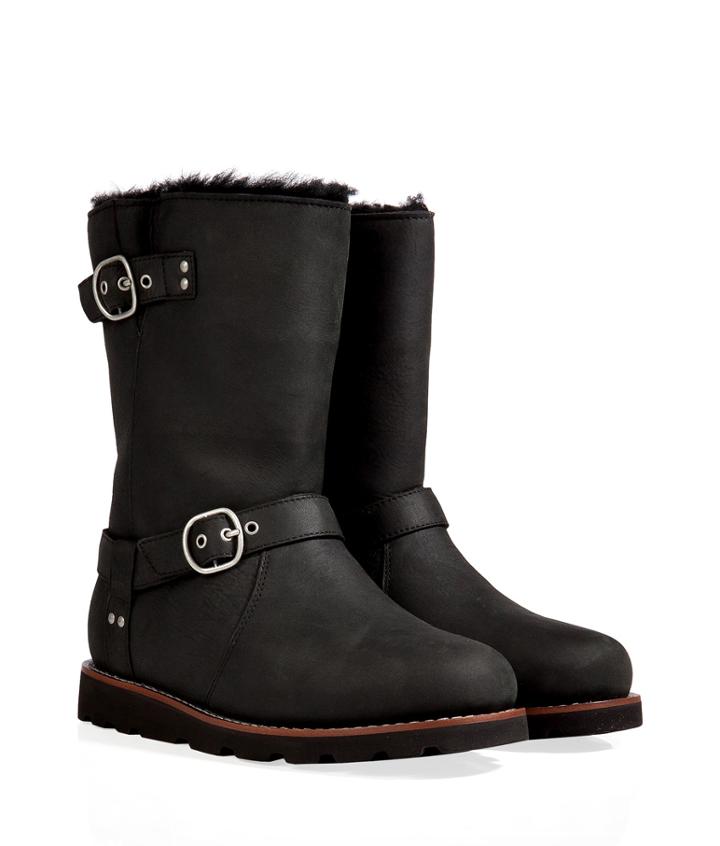 Ugg Australia Leather Noira Boots In Black