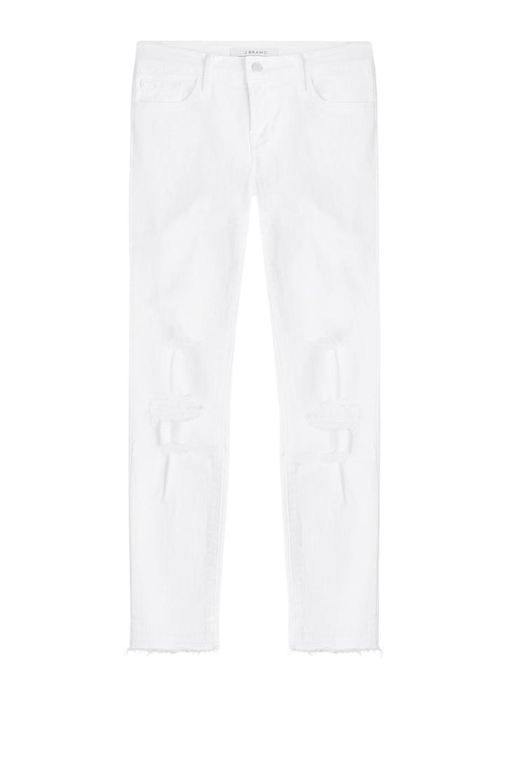 J Brand J Brand Distressed Skinny Jeans - White