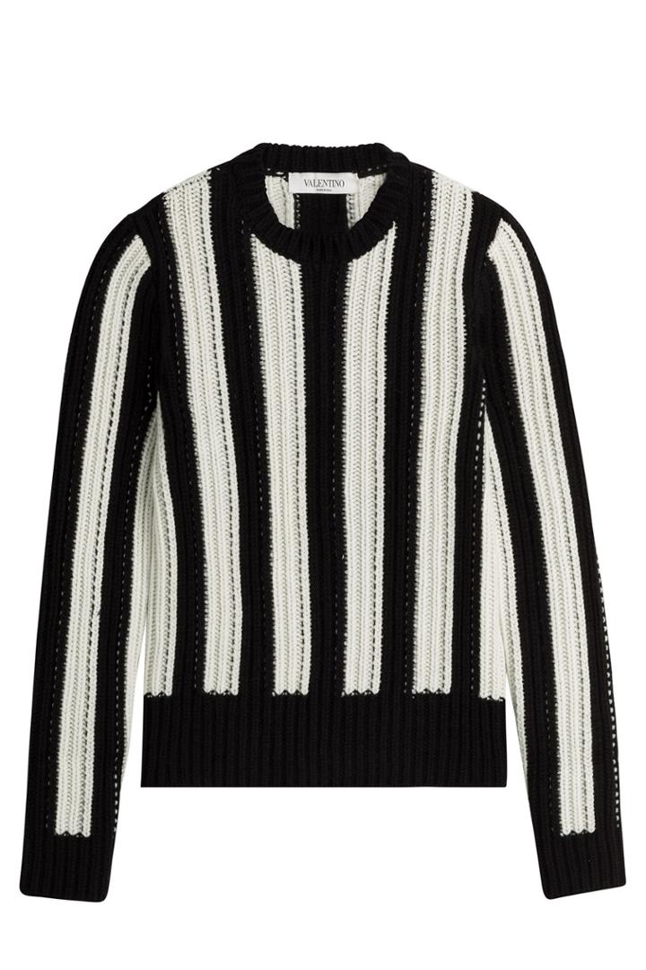 Valentino Valentino Striped Virgin Wool And Cashmere Pullover
