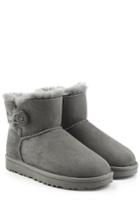 Ugg Australia Ugg Australia Shearling Lined Suede Boots With Button - Grey