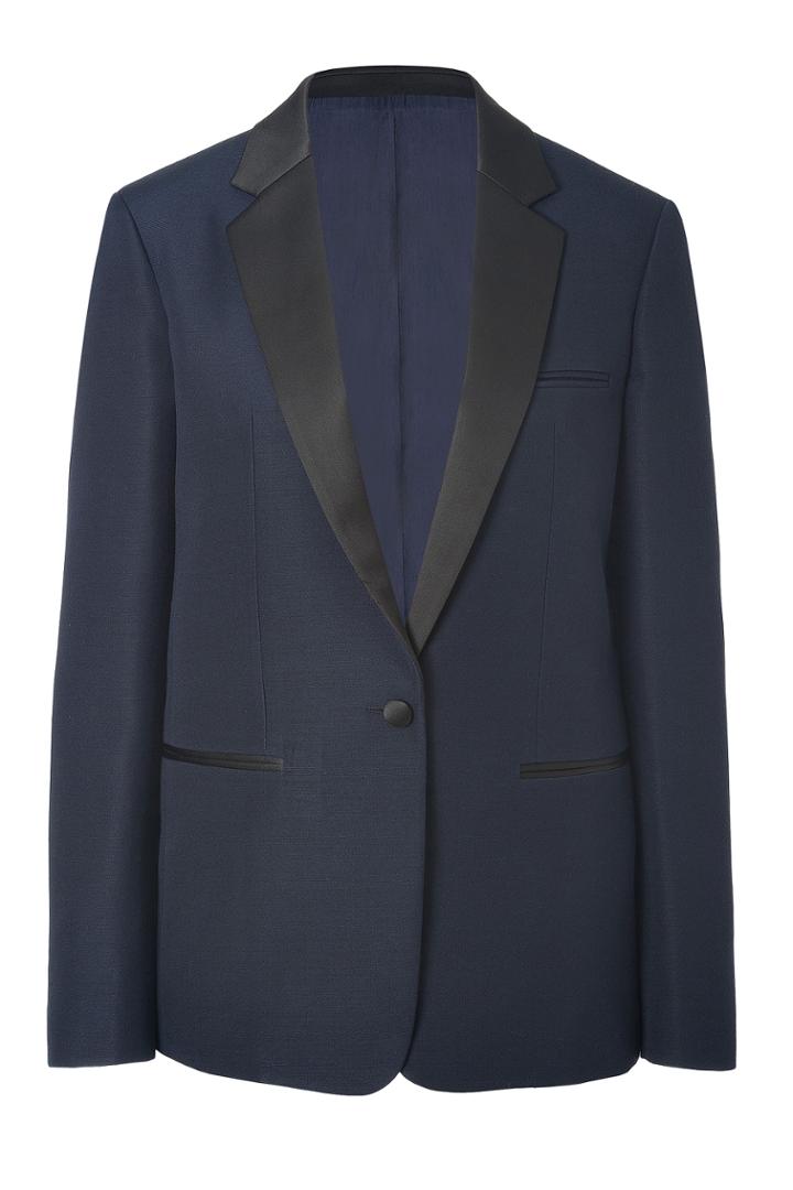 Céline Céline Silk-wool Blend Tuxedo Jacket In Slate