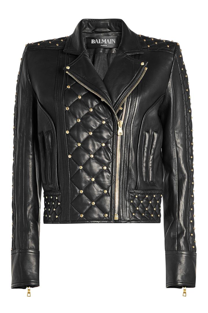 Balmain Balmain Embellished Leather Jacket