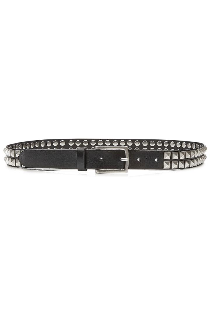 Rag & Bone Rag & Bone Embellished Leather Belt - Silver