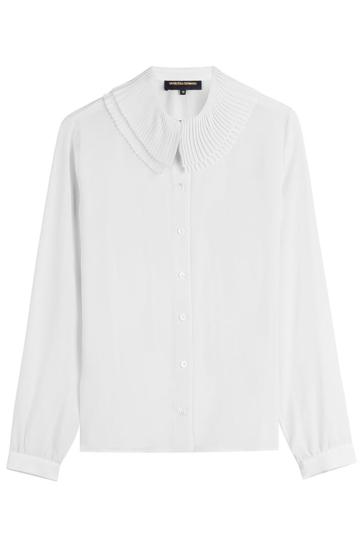 Vanessa Seward Vanessa Seward Silk Blouse With Pleated Collar - White
