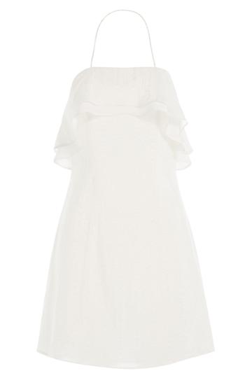 Zeus + Dione Zeus + Dione Silk Halter Neck Dress - White