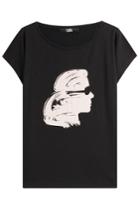 Karl Lagerfeld Karl Lagerfeld Painted Karl Head Printed Cotton T-shirt