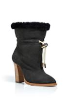 Chloé Chloé Shearling Lined Suede Ankle Boots - Black
