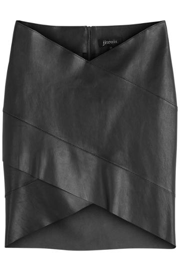 Jitrois Jitrois Leather Panel Mini Skirt - Black
