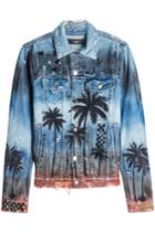 Amiri Amiri Distressed Denim Jacket With Palm Print