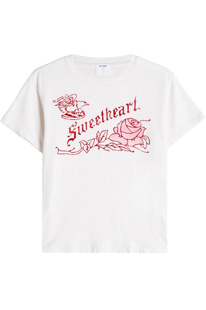 Re/done Re/done Sweetheart Printed Cotton T-shirt