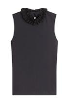 See By Chloé See By Chloé Sleeveless Cotton Top With Ruffled Neck - Blue