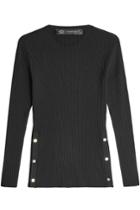 Versace Versace Ribbed Wool Pullover With Buttoned Sides