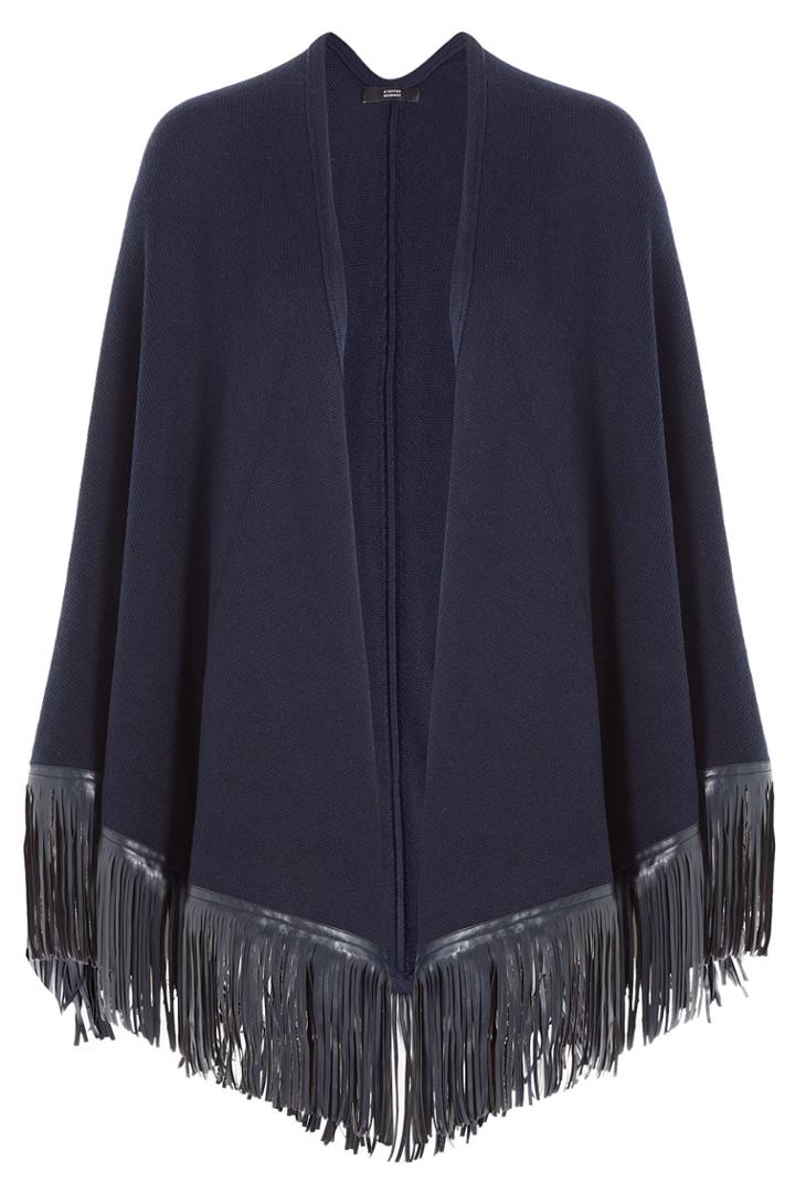 Steffen Schraut Steffen Schraut Fringed Poncho - Blue