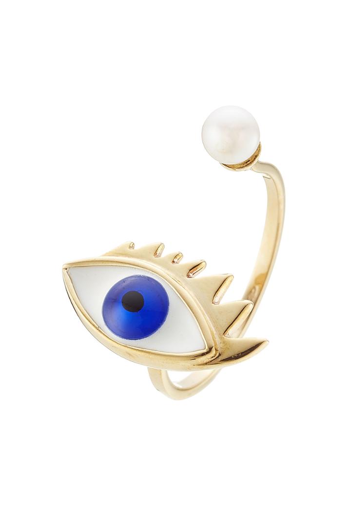 Delfina Delettrez Delfina Delettrez 9kt Yellow Gold Ring With Eye And Pearl