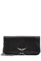 Zadig & Voltaire Zadig & Voltaire Leather Fold-over Clutch - Black