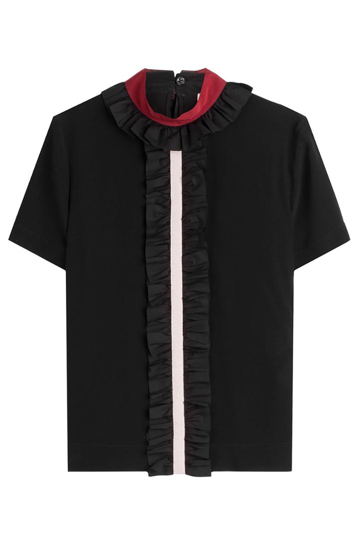 Fendi Fendi Silk Top With Ruffled Collar