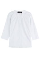 Piazza Sempione Piazza Sempione Pleated Front Cotton Top - White