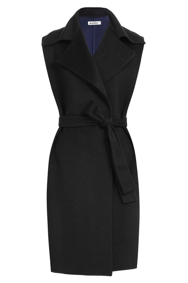 Jil Sander Jil Sander Long Wool Vest - Black